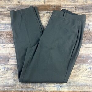 Lane Bryant Womens Dress Pants Straight Leg Textured Olive Green Size 16R